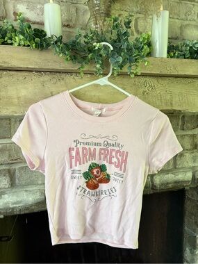 Tilly's Pink 'Farm Fresh Strawberries' Baby Tee
